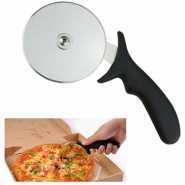 Stainless Steel Pizza Cutter Wheel With Handle- Black