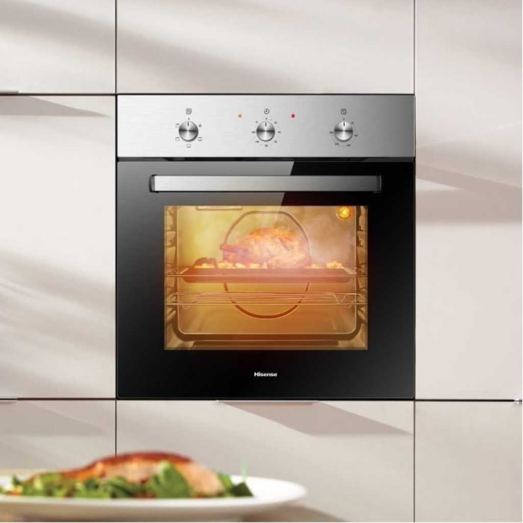 Hisense 60cm Built-in Oven HBO60202; 67-Litres, Stainless Steel Electric Oven - Silver