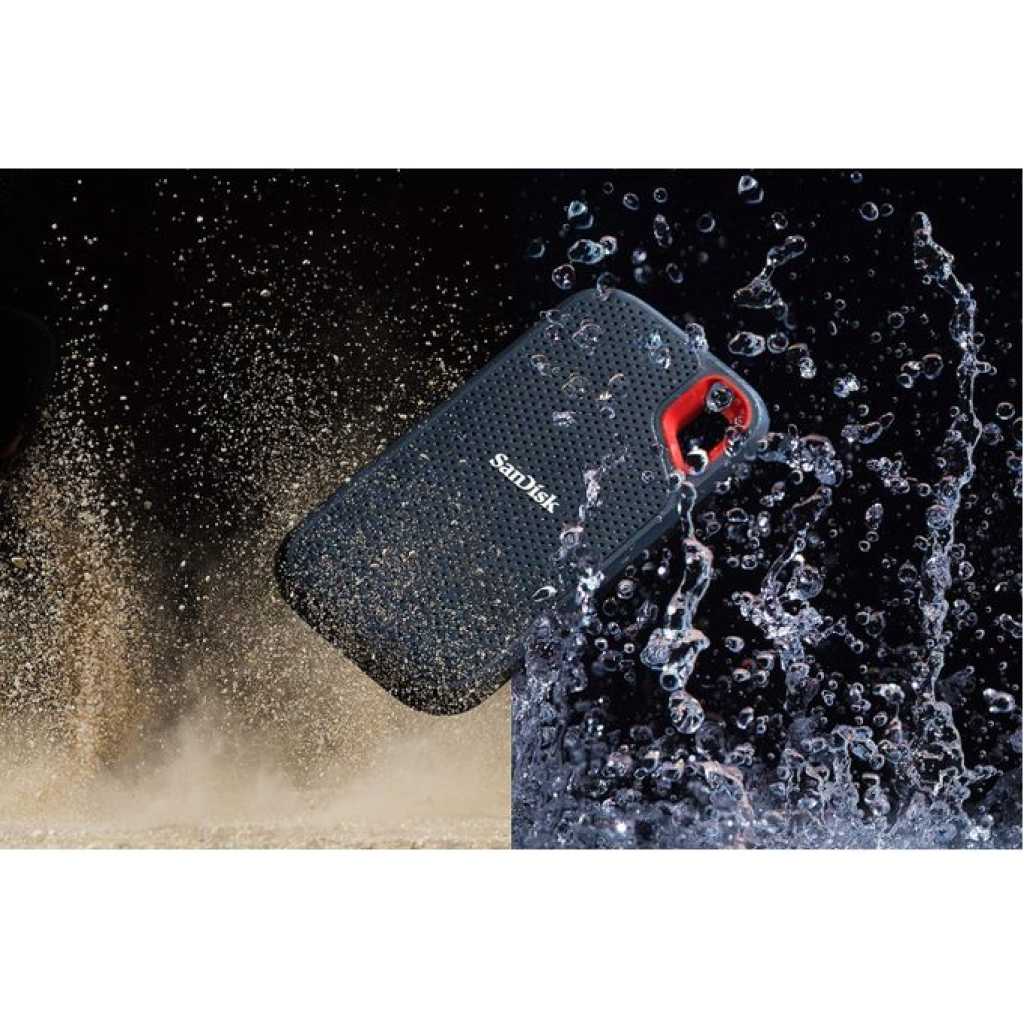 Sandisk 1TB Extreme Portable SSD - Up to 1050MB/s, USB-C, USB 3.2 Gen 2, IP65 Water and Dust Resistance, Updated Firmware - External Solid State Drive - SDSSDE61-1T00-G25