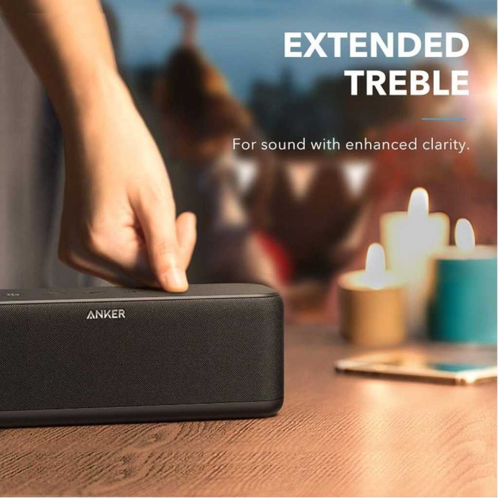 Anker Upgraded Soundcore Boost Bluetooth Speaker with Well-Balanced Sound, BassUp, 12H Playtime, USB-C, IPX7 Waterproof, with Customizable EQ via App, Wireless Stereo Pairing