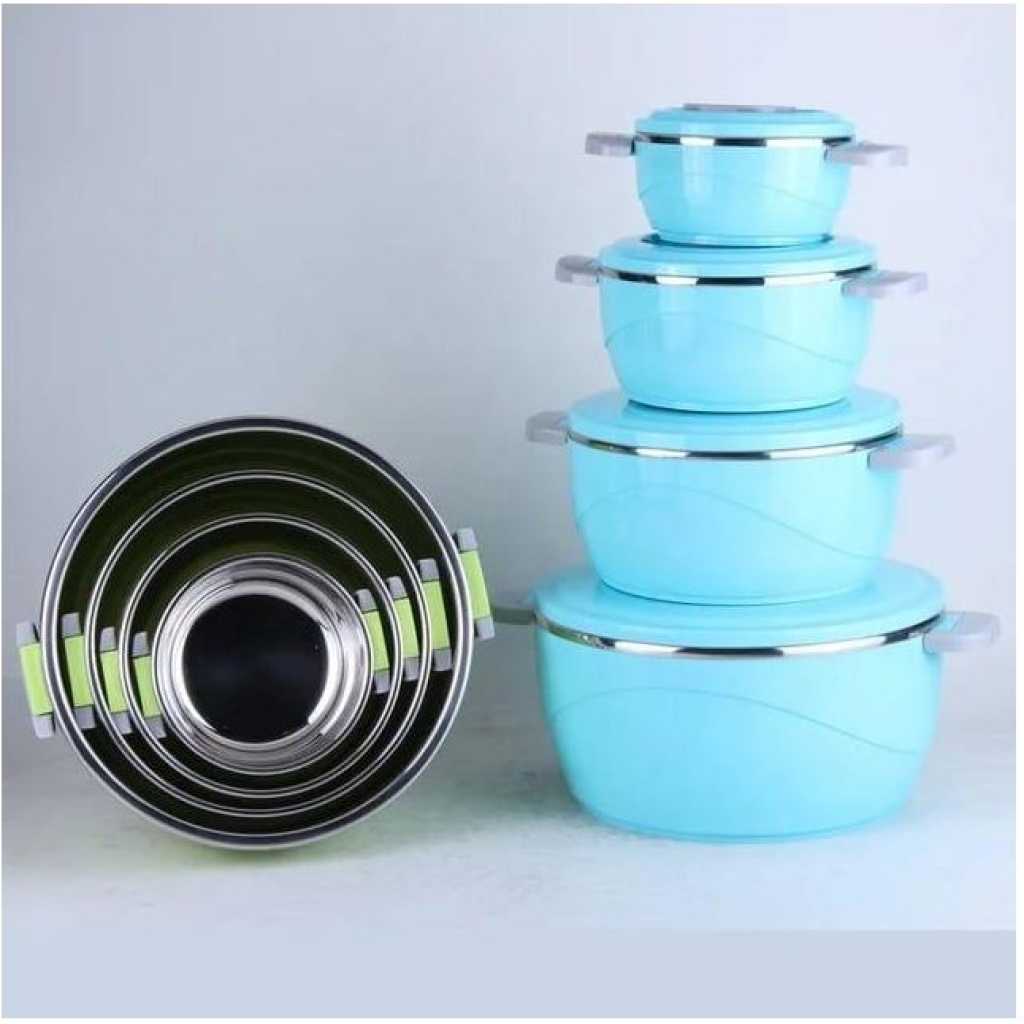 Stainless Steel Insulated Casserole Food Warmer Cooler Server Hot Pot Dish Gift (4-Piece Set) Lunch Boxes