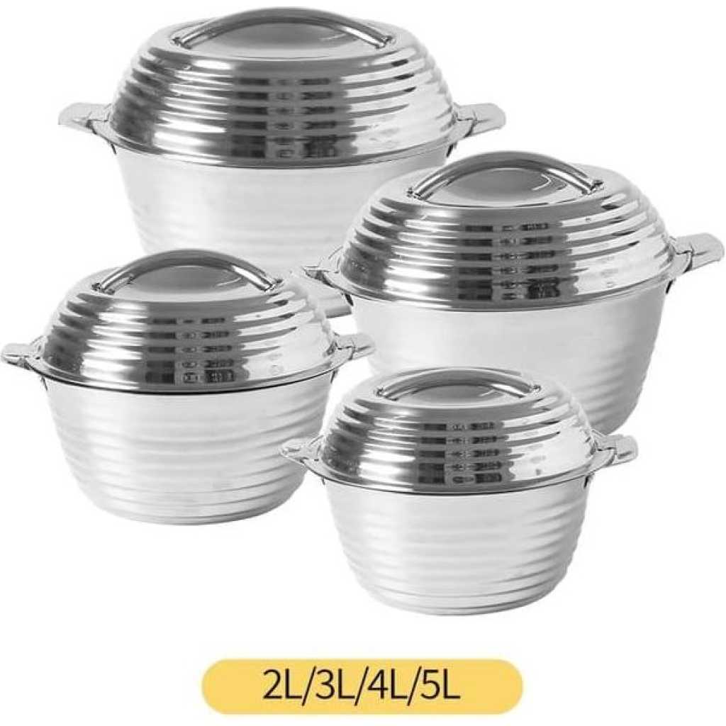 Large Capacity Food Thermo Container Casserole 4 Pcs 2L 3L 4L 5L Thermal Insulated Hot Pot Food Warmer Set