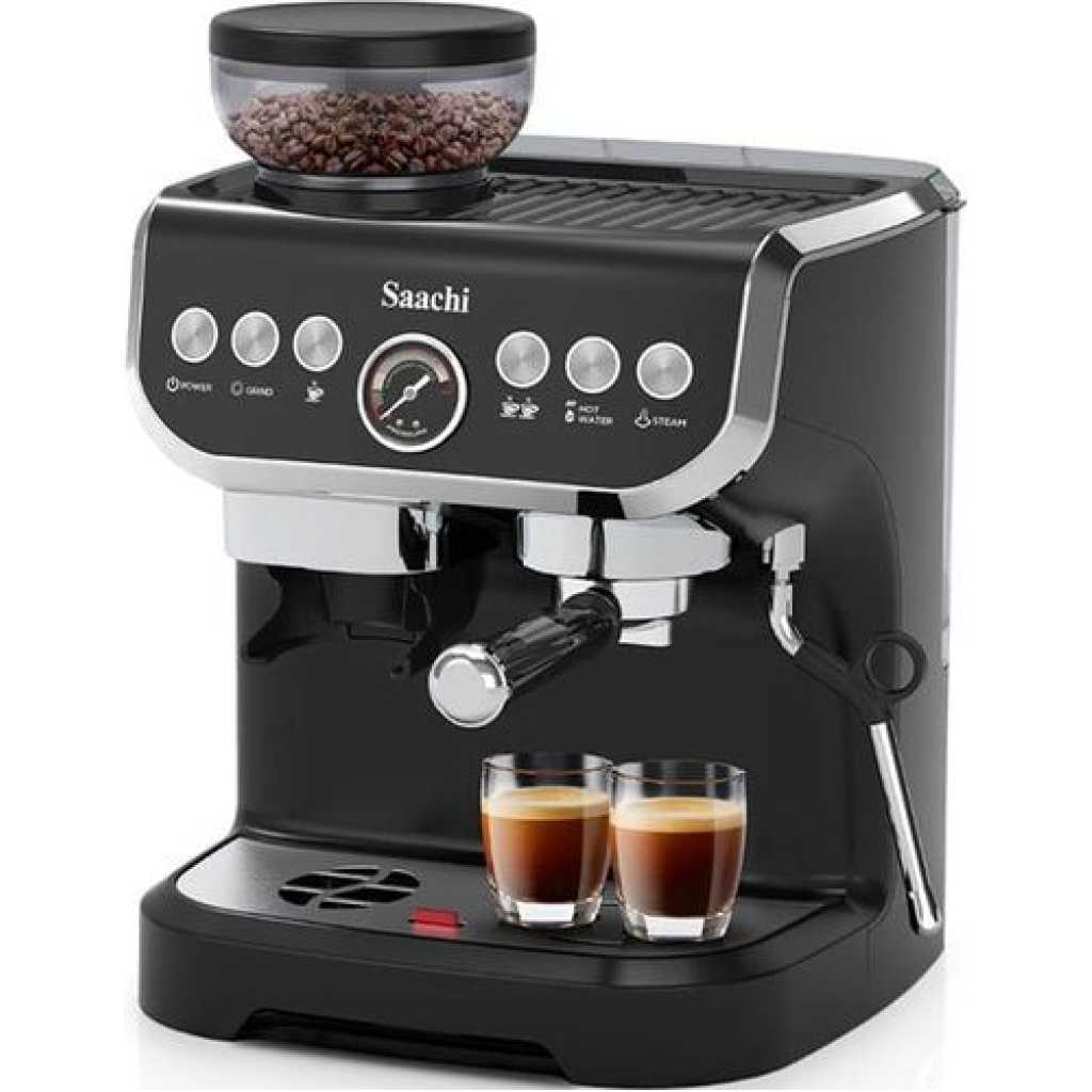 Saachi 19 Bar High Pressure Pump Coffee Maker Machine 2 Litre- Black