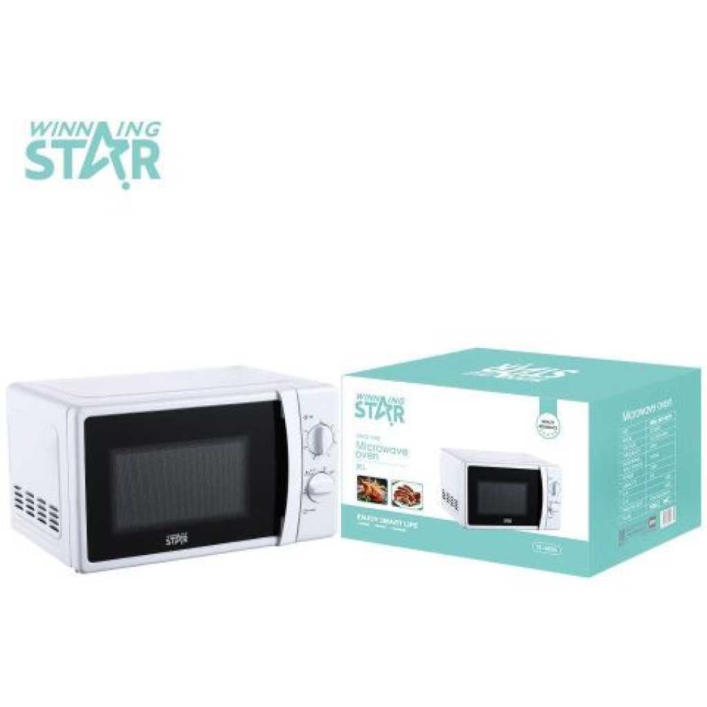 Winning star 20L Micorowave Oven with Mechnical 30 Min Timer Control Countertop Microwave Oven With Grill - White
