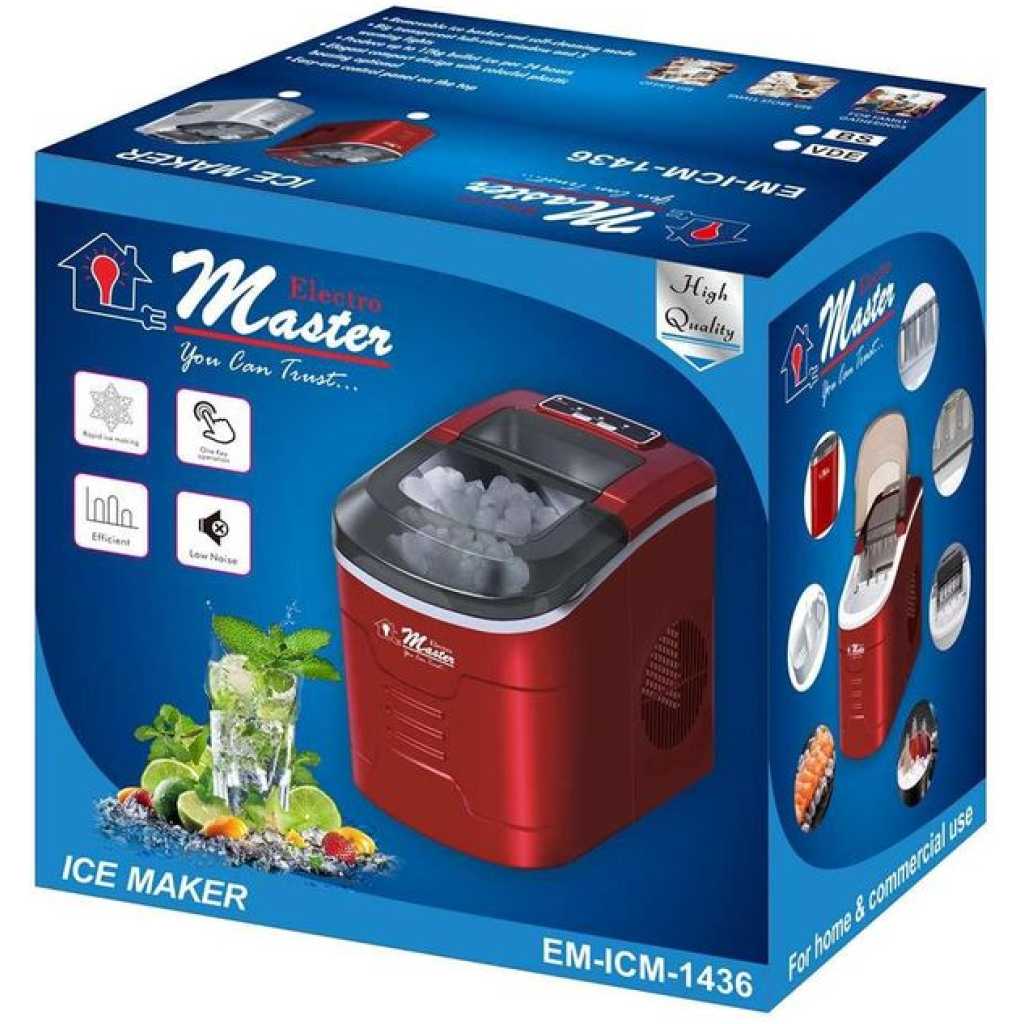 Electro Master Ice Cube Maker Machine 12-15 Kg/ 24hours - Multicolr