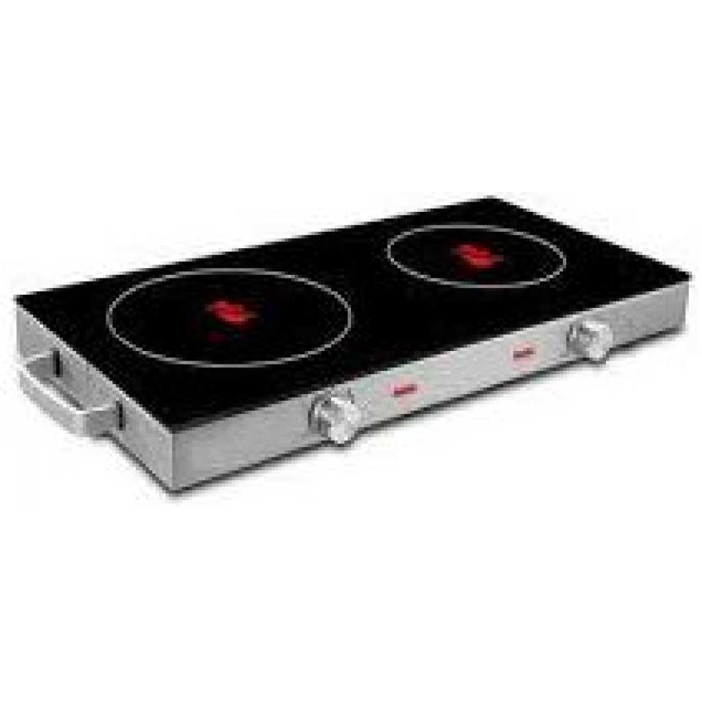 Dsp Double Seat Electric Infrared Cooker Induction Heater Ceramic Glass Plate LED Display Control Timer -Multicolor