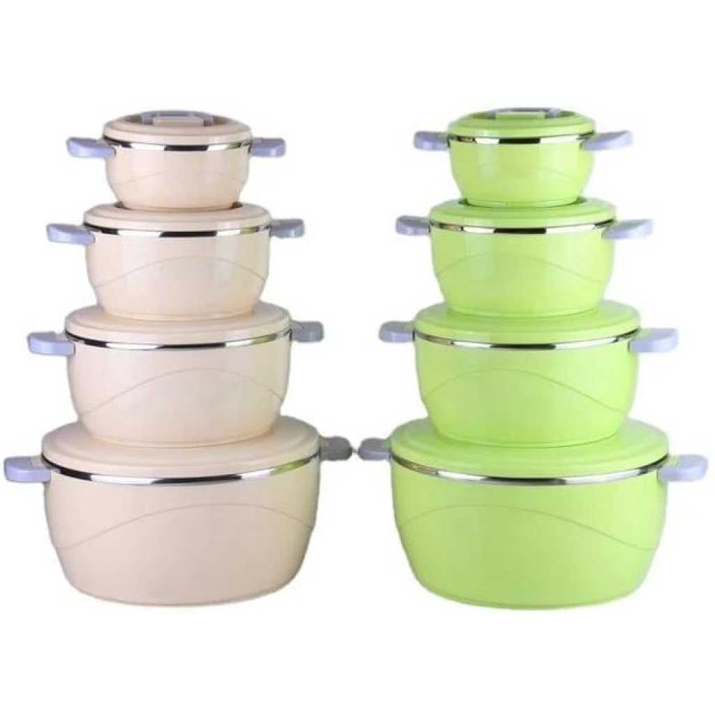 Stainless Steel Insulated Casserole Food Warmer Cooler Server Hot Pot Dish Gift (4-Piece Set) Lunch Boxes