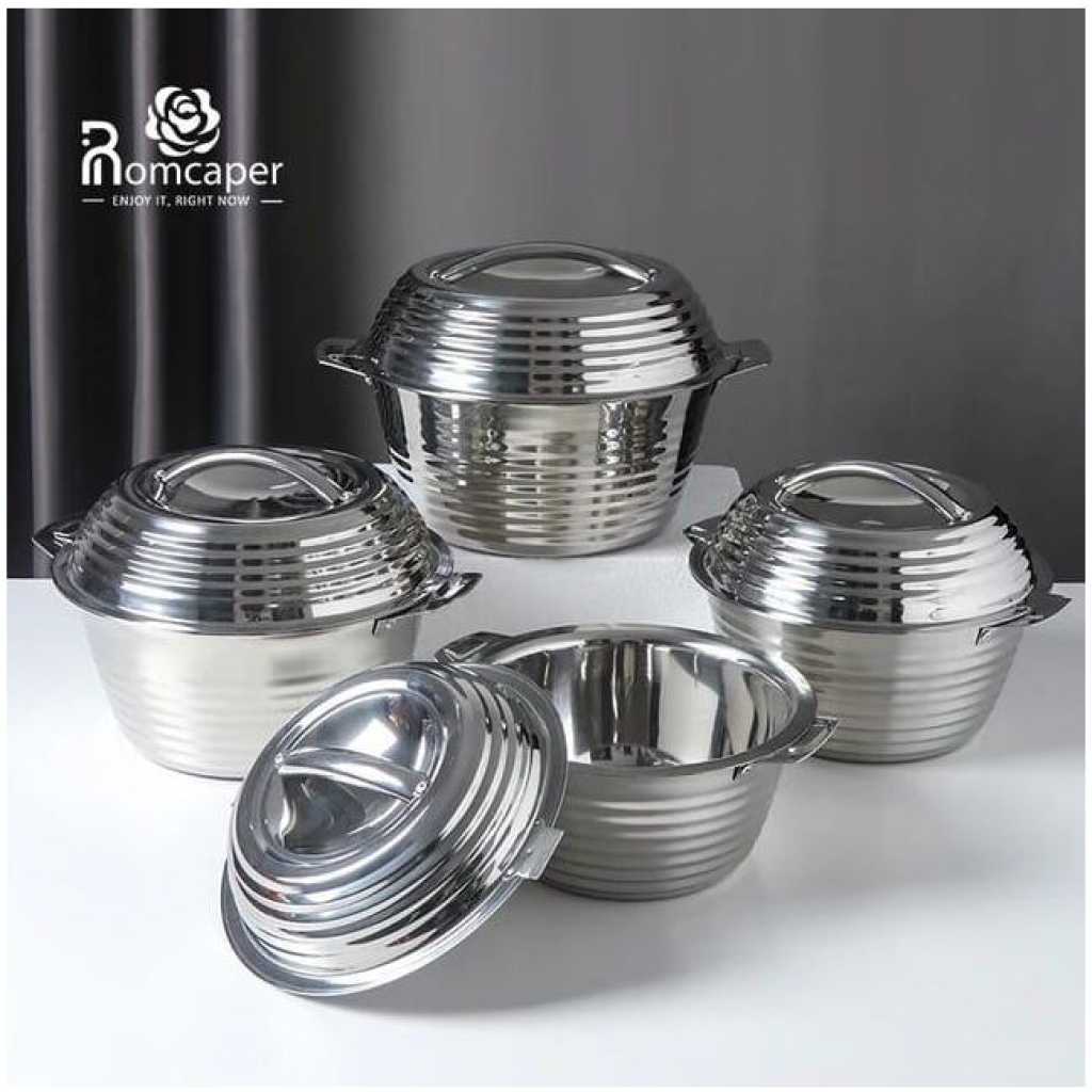 Large Capacity Food Thermo Container Casserole 4 Pcs 2L 3L 4L 5L Thermal Insulated Hot Pot Food Warmer Set