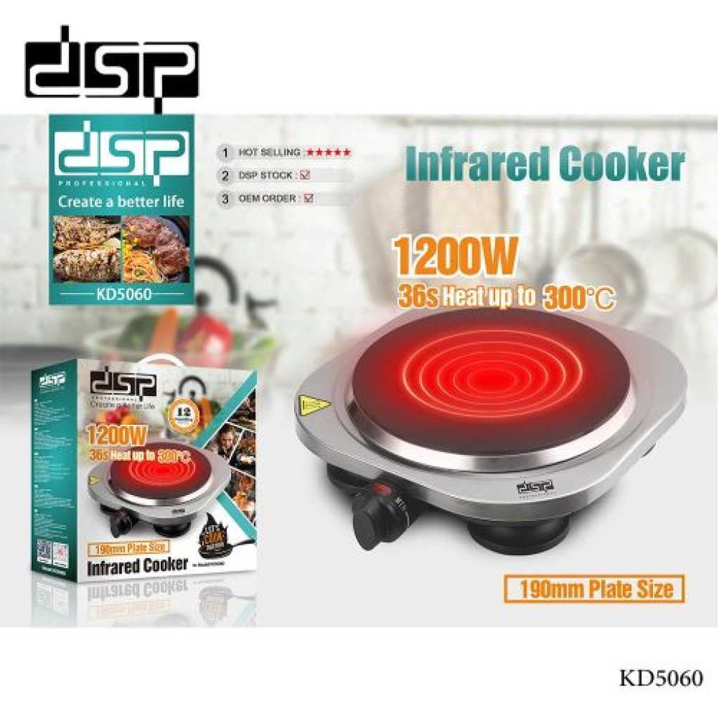 Dsp 1 Seat Tabletop Infrared Cooker Induction Stove- Silver