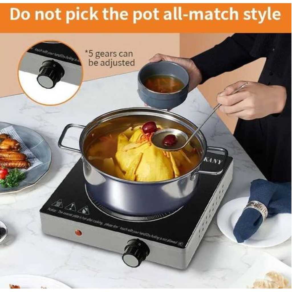 Sokany Single Burner Energy Saving Radiant Electric Countertop Infrared Cooker Induction Stove- Grey