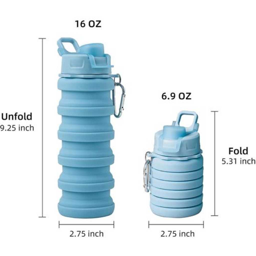 Reusable Silicone Collapsible Water Bottle, 750ml/25oz BPA-Free Large Capacity Foldable Silicone Water Bottle, Portable Leak-Proof Sports Water Bottle With Strap For Gym Sports Fitness Travel Camping Daily Hiking- Multicolor