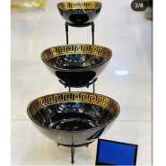 3 Tier Serving Bowl Set Three Tiered Serving Bowls Kitchen Food Display Dessert Presentation Stand Party Food Tray Set- Multicolor