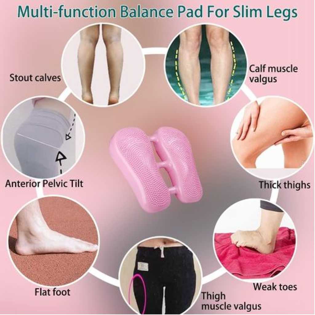 3 in 1 Portable Double Sided Indoor Inflatable Balance Stepper Wobble Cushion Wiggle Seat, PVC Massage Dots Cushions Board Leg Exerciser Yoga Stove pipe Foot Pedal Exercise Machine Office Gym Fitness Tool- Multicolor