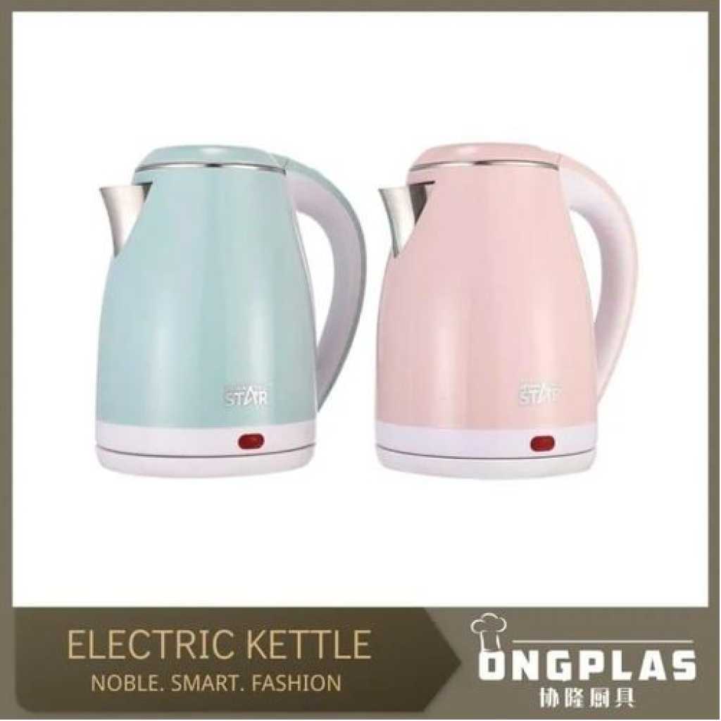 Winningstar 1.8 Litre Quick Boiling Double Layer Stainless Steel Electric Kettle- Multicolor.