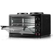 RAF 40 Litres Toaster Baking Electric Oven Grill With 2 Hot Plates With Heat Evenly Visual Glass Door Time Temperature Control Rotary Button- Black