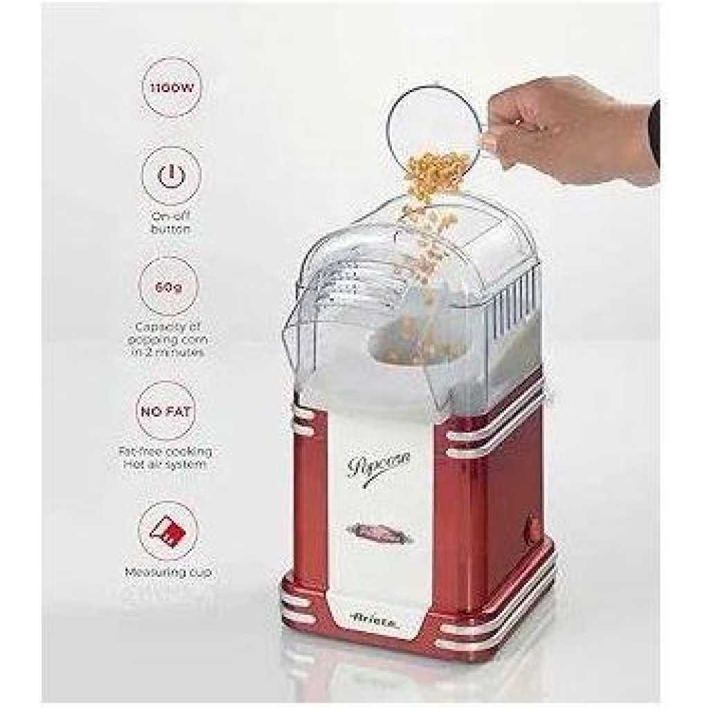 Electro Master Fast Porpcorn Maker For Making Healthy Porpcorn -Red