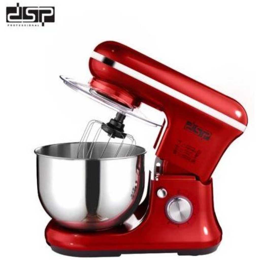Dsp 1200W 5.5L Stand Mixer 6 Speed Adjustment Lifting Design Stainless Steel Bowl Copper Motor Suitable for Kneading Noodles Stirring Cream- Multicolor