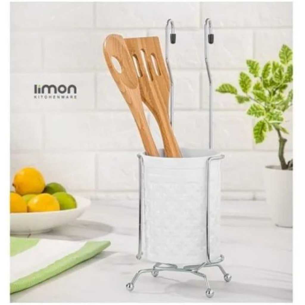 Forks Spoons Knife Cutlery Hanging Holder With Steel Stand -Multicolor