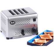 Commercial Automatic Electric Pop Up Bread Toaster 4 Slicer Stainless Steel 5 Gears 4 Slot Electric Toast Oven Household Breakfast Helper - Silver