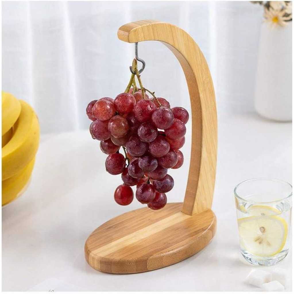 Banana Holder Wood, Banana Tree Banana Stand Fruit Hanger, Grape Hanger Rack Kitchen Organiser for Bananas, Grapes, Tomatoes etc