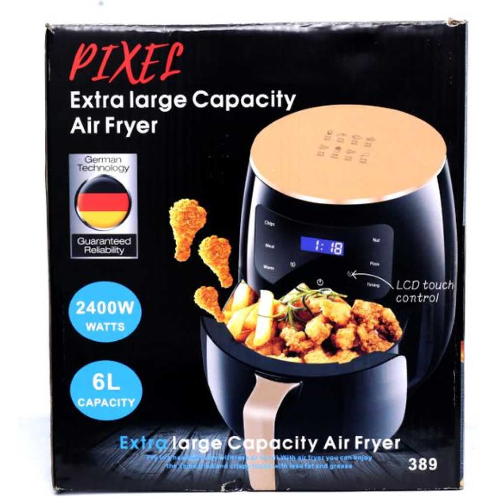 Pixel 6L Healthy Oil Free Air Fryer (6 Litres) – Black