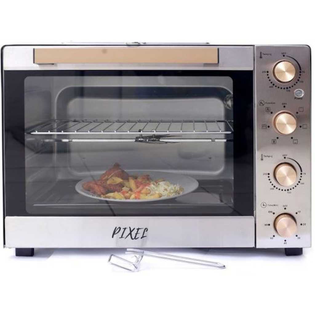 Pixel 60 Litres Convection Rotisserie Oven - Silver Steel