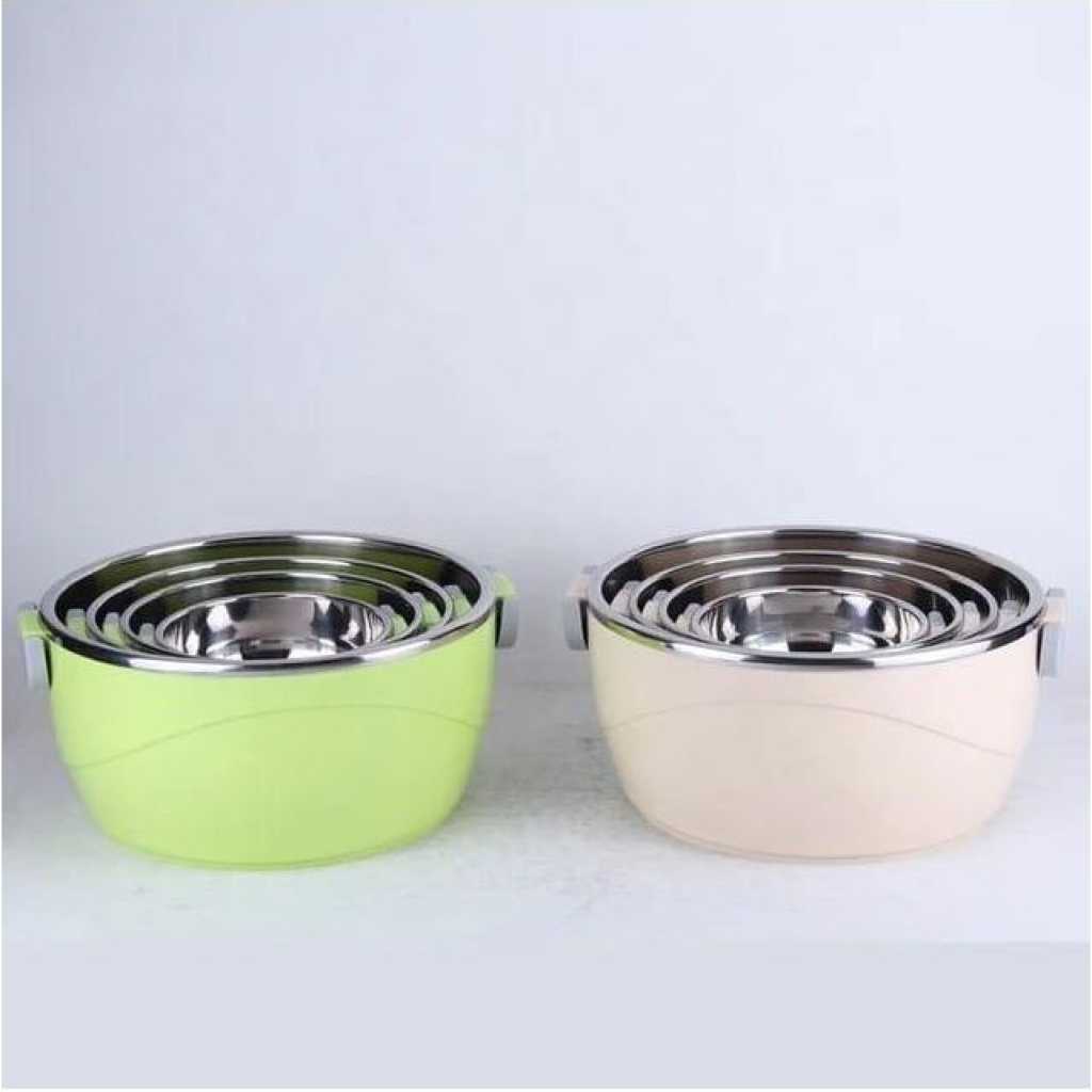 Stainless Steel Insulated Casserole Food Warmer Cooler Server Hot Pot Dish Gift (4-Piece Set) Lunch Boxes