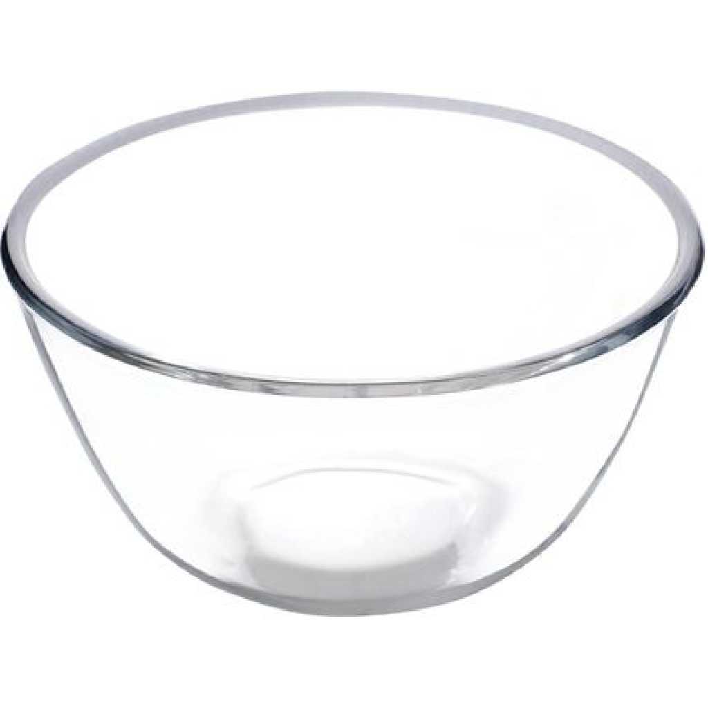 2 Piece Borosilicate Glass Serving Mixing Bowls For Kitchen & Dining Dishes 1600Ml + 2500Ml- Colorless