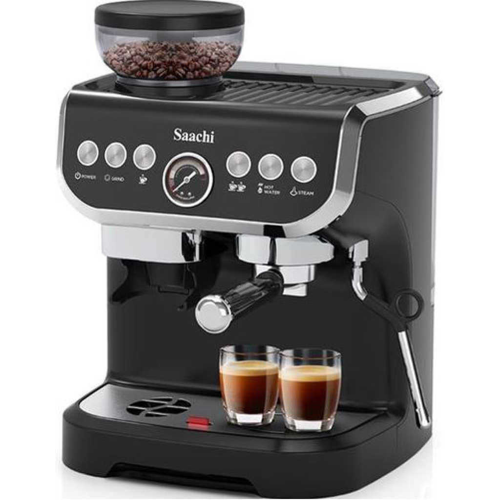 Saachi 19 Bar High Pressure Pump Coffee Maker Machine 2 Litre- Black