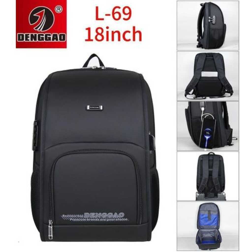 DENGGAO 18 Inch Travel Smart Business Laptop Backpack Waterproof can Compter Bag with USB charging port for men and women- Multicolor