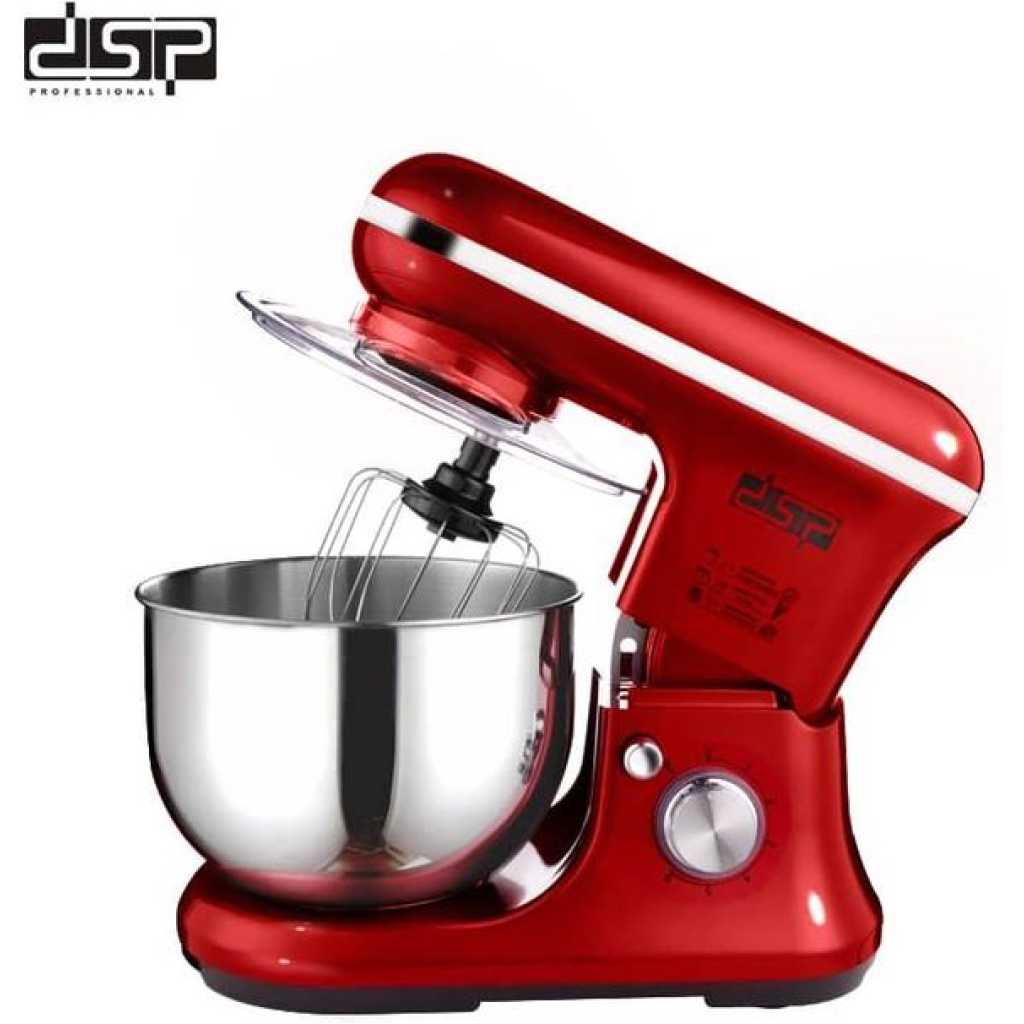 Dsp 1200W 5.5L Stand Mixer 6 Speed Adjustment Lifting Design Stainless Steel Bowl Copper Motor Suitable for Kneading Noodles Stirring Cream- Multicolor