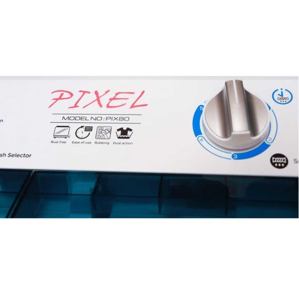 Pixel 8Kg Twin Tub Washing Machine - White