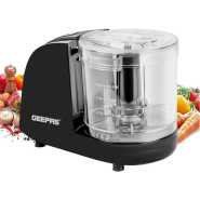 GEEPAS Multipurpose Chopper With Stainless Steel Blade And Bowl 100 W GMC42028 Black/Clear