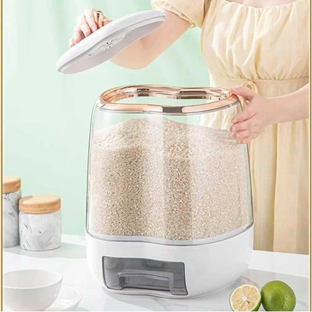 10KG Apple-Shaped Airtight Rice Bucket Sealed Moisture-proof Flour Container Grain Dry Food Dispenser Storage Box Coffee Beans, Insect Repellent, Moisture-proof, Slim, Storage Tank, Kitchen Storage, Rainy Season Protection