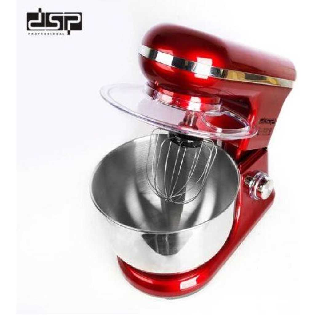 Dsp 1200W 5.5L Stand Mixer 6 Speed Adjustment Lifting Design Stainless Steel Bowl Copper Motor Suitable for Kneading Noodles Stirring Cream- Multicolor