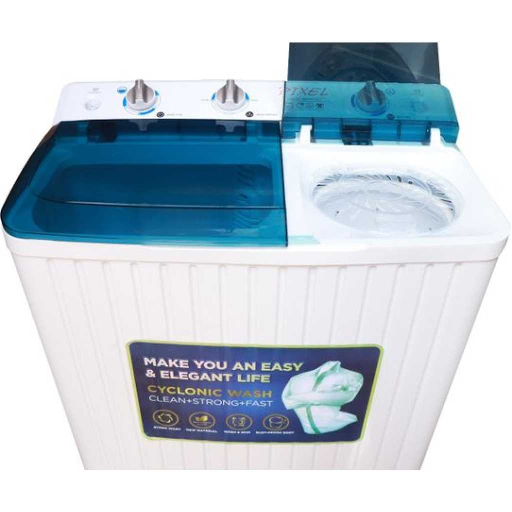 Pixel 8Kg Twin Tub Washing Machine - White