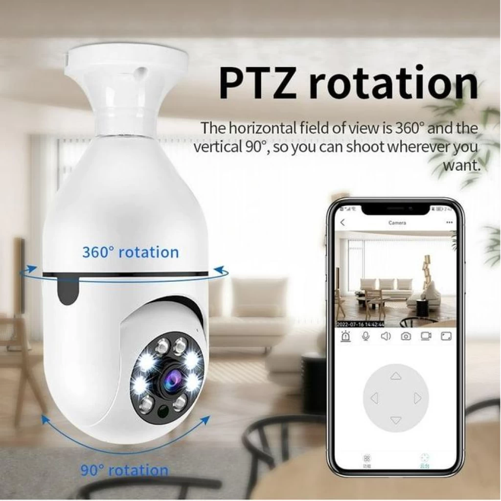 Wireless WiFi Light Bulb Camera Security Camera 1080p WiFi Smart 360 Surveillance Camera for Indoor and Outdoor