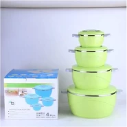 Stainless Steel Insulated Casserole Food Warmer Cooler Server Hot Pot Dish Gift (4-Piece Set) Lunch Boxes
