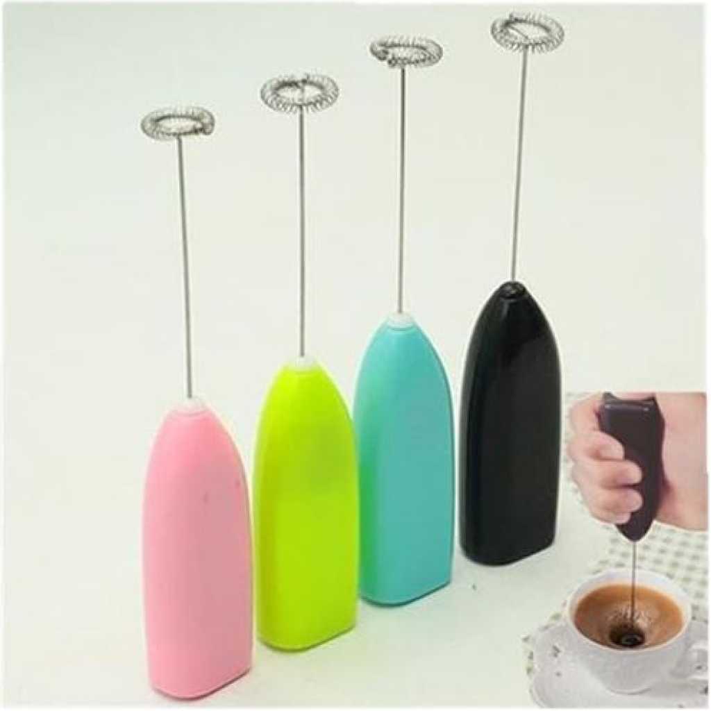 Milk Frother for Coffee with Upgraded Handheld Frother Electric Whisk Milk Foamer, Mini Battery Operated Mixer and Coffee Blender Frother for Frappe, Latte, Milk,Matcha - Multicolor