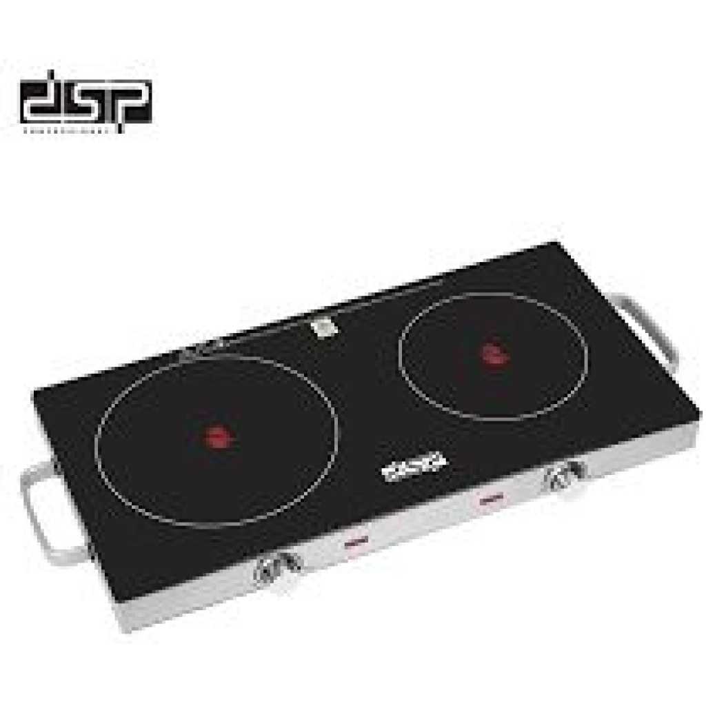 Dsp Double Seat Electric Infrared Cooker Induction Heater Ceramic Glass Plate LED Display Control Timer -Multicolor