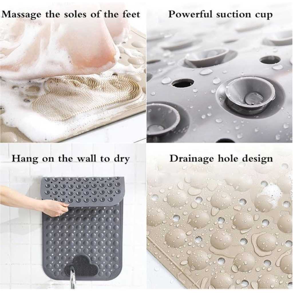 Non Slip Bath Mats For Inside Bath, Bath Mats For Inside Shower, Rectangle Shower Mat Anti Slip,Sturdy Suction Cup Attaching,Comfortable For Feet, Nonslip For Stand Up Showers And Small Bathtubs -Multicolor