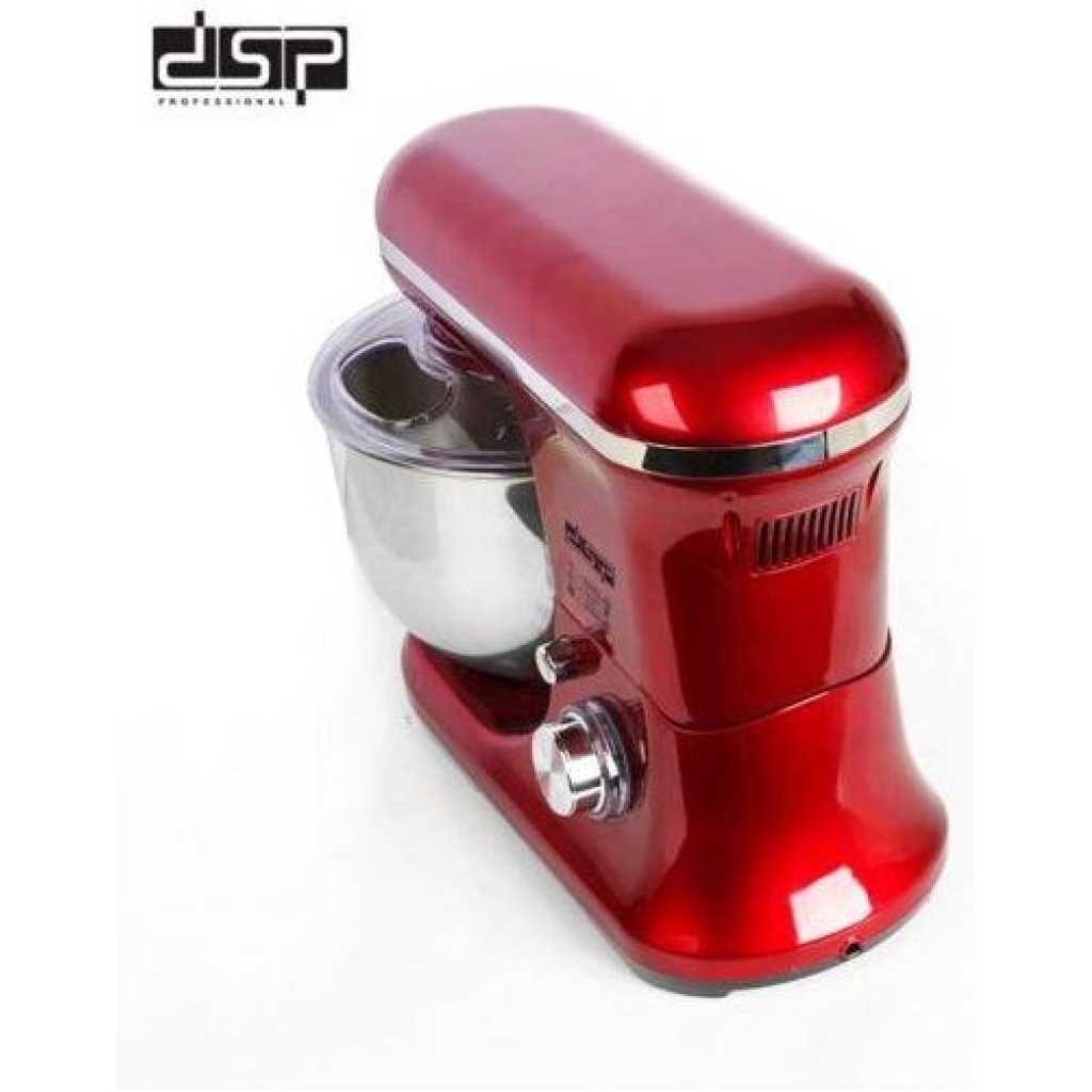 Dsp 1200W 5.5L Stand Mixer 6 Speed Adjustment Lifting Design Stainless Steel Bowl Copper Motor Suitable for Kneading Noodles Stirring Cream- Multicolor