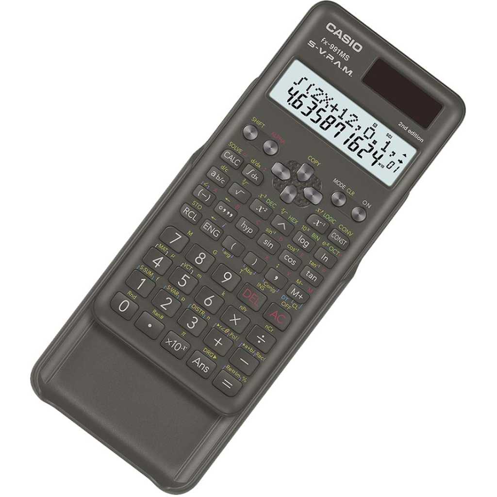 Casio FX-991MS 2nd Gen Original Non-Programmable Scientific Calculator, 401 Functions and 2-line Display, Black