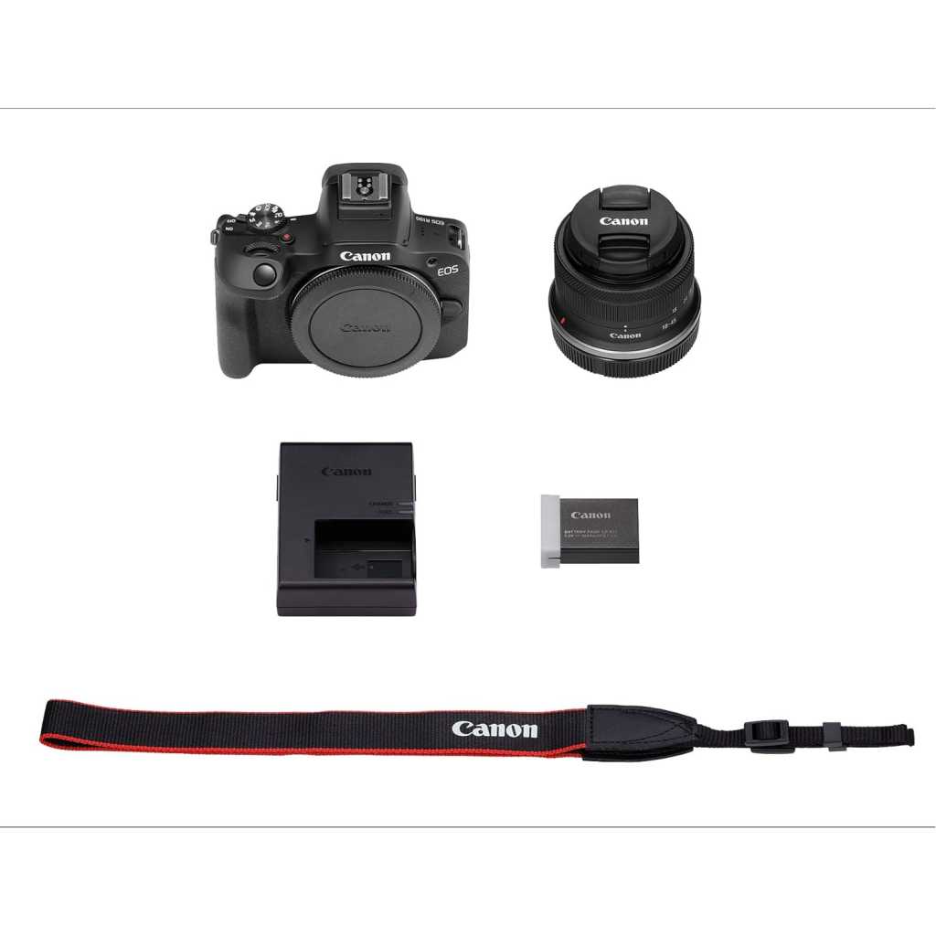 Canon EOS R100 RF-S18-45mm F4.5-6.3 is STM Lens Kit, Mirrorless Camera, RF Mount, 24.1 MP, Continuous Shooting, Eye Detection AF, Full HD Video, 4K, Lightweight, Wi-Fi, Bluetooth, Content Creation