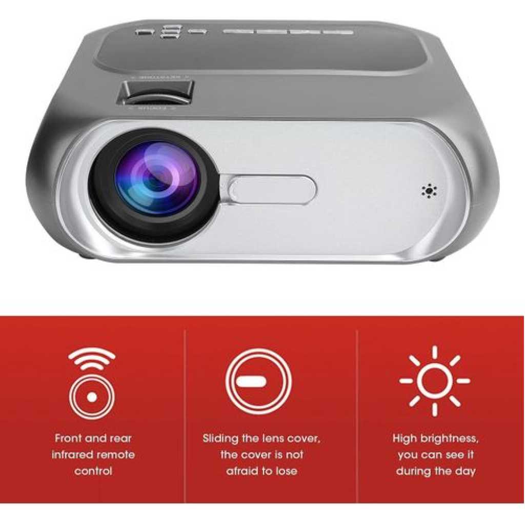 Borrego T7 HD 1080P Smart Home Theater Projector Multimedia Multi-Screen Interactive (7000 lm) Portable Projector- Multicolor