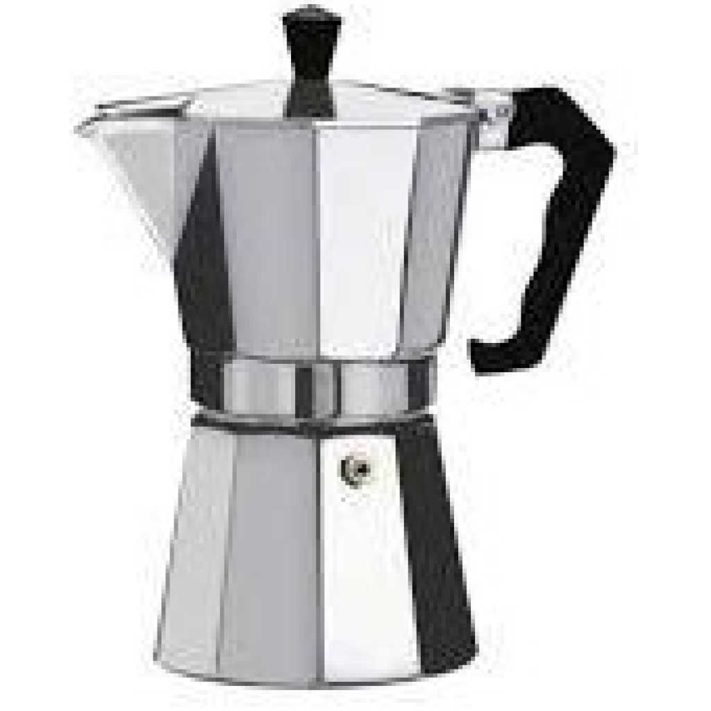 Moka Express Iconic Stovetop Espresso Maker, Makes Real Italian Coffee, Moka Pot 9 Cups (14 Oz - 420 Ml), Aluminium, Silver