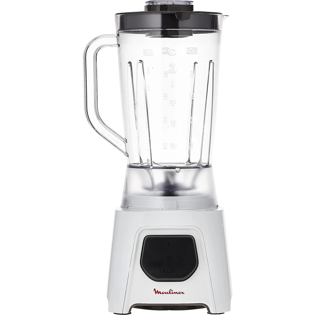 Moulinex Blendeo+ Blender, 1.5 Litre, With Ice CRush Technology & 2 Grinder And Chopper Accessories, 450 Watts, White, Plastic, Lm2B3127