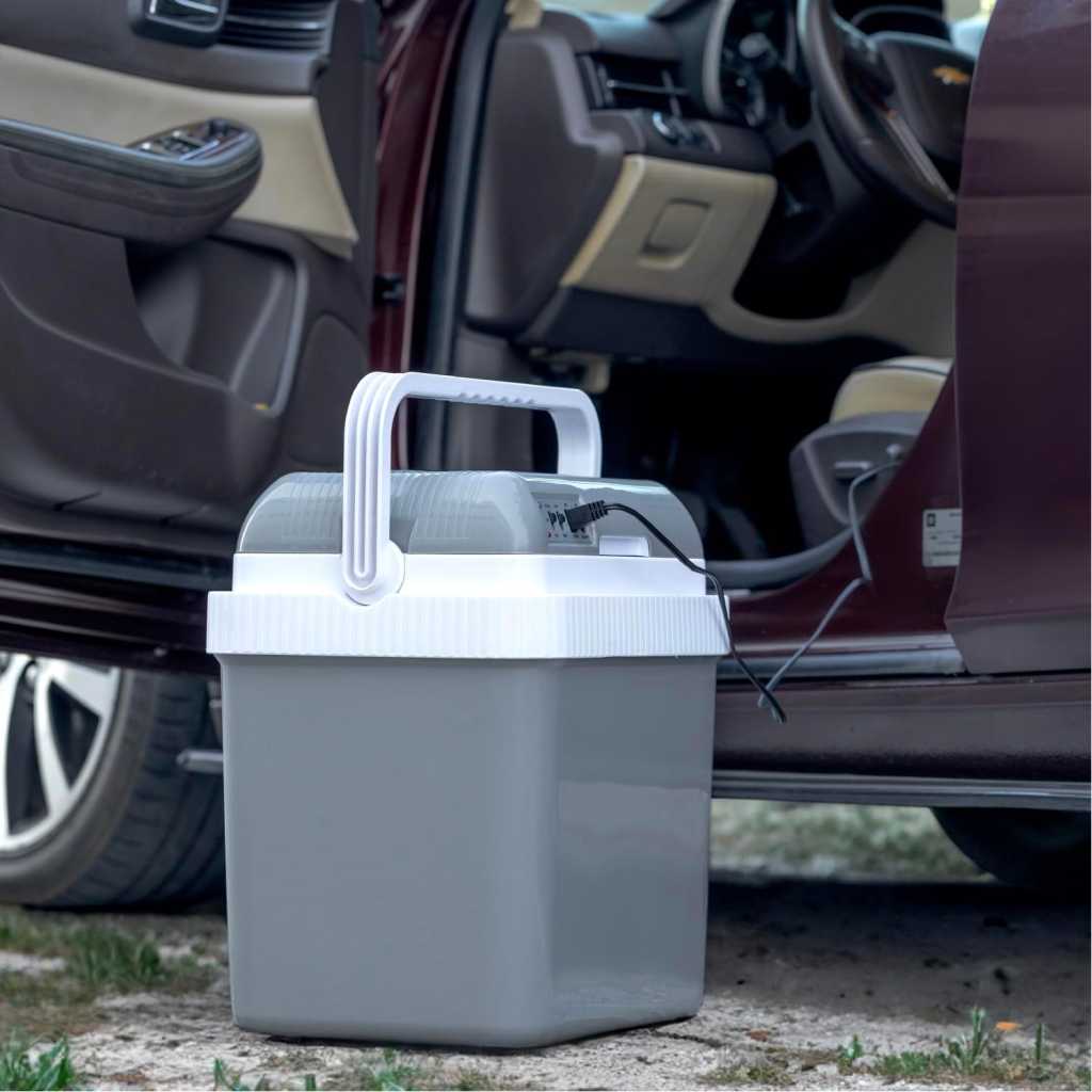 Geepas Hot & Cold Car Fridge | 24L Easy to carry, Portable Mini Cooler & Warmer for Drinks | For Bedroom, Home, Caravan, Car | GCF63062