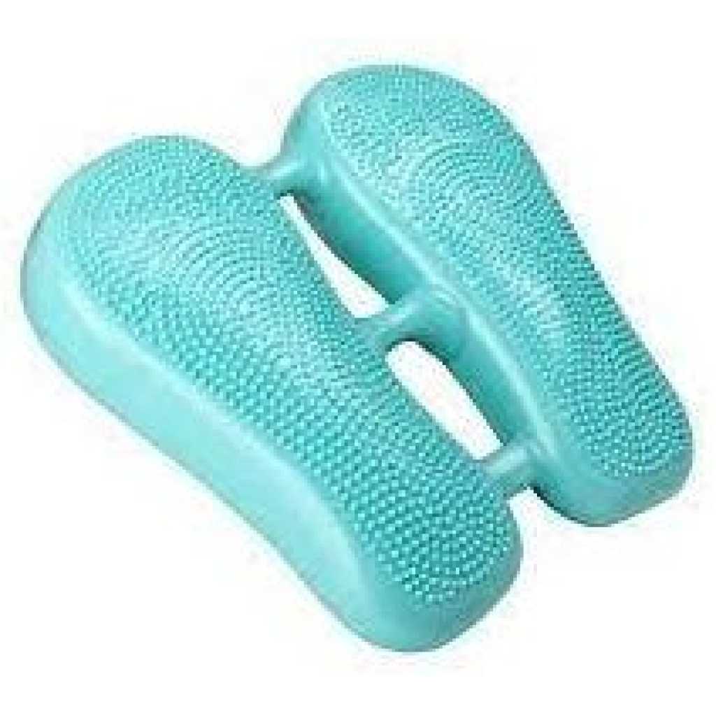 3 in 1 Portable Double Sided Indoor Inflatable Balance Stepper Wobble Cushion Wiggle Seat, PVC Massage Dots Cushions Board Leg Exerciser Yoga Stove pipe Foot Pedal Exercise Machine Office Gym Fitness Tool- Multicolor