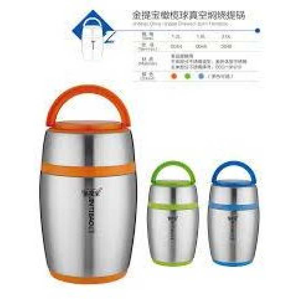 JINTBAO 1.2 Litre Stainless Steel Food Bottle Leakproof Vacuum Insulated Food Container Three Layers with Steel Food Jar Hot Food Flask Food Flask Insulated Lunch Box -Multicolor